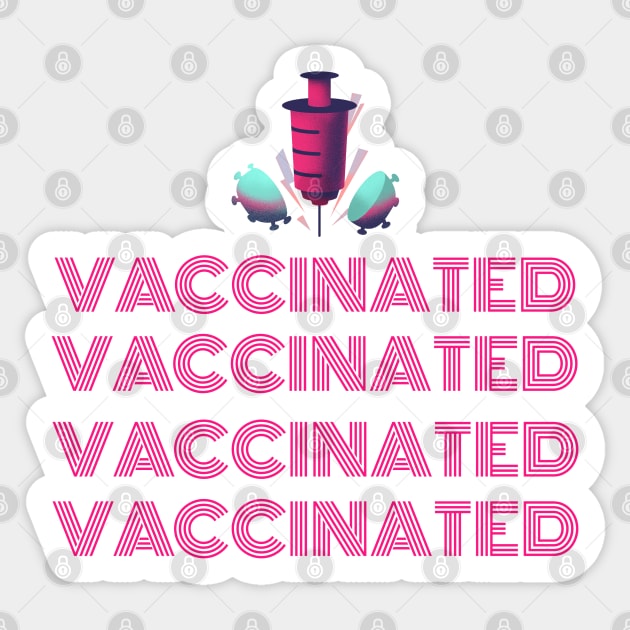 Vaccinated x 4 Sticker by LiunaticFringe